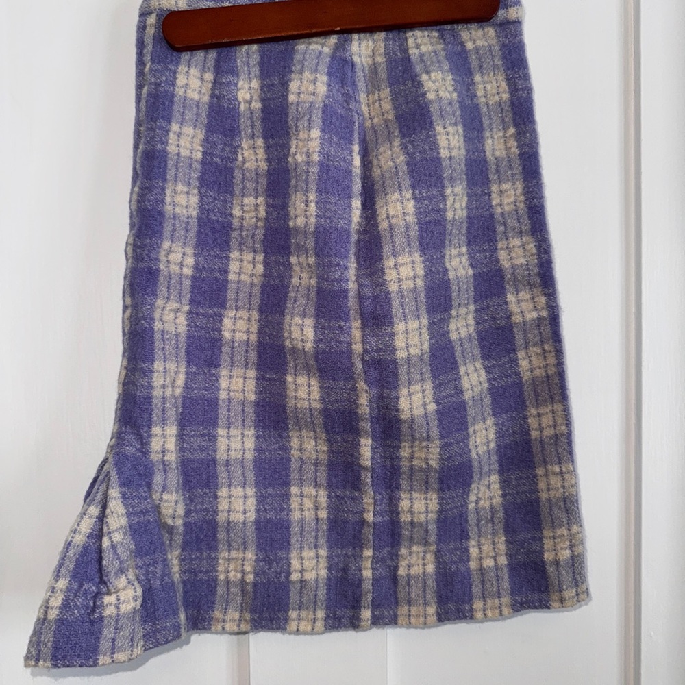 Vintage Plaid Lavender and Cream Pencil Skirt